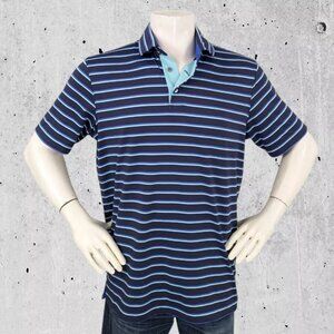 Greyson Golf Polo Mens ~ Size Large Blue Stripe